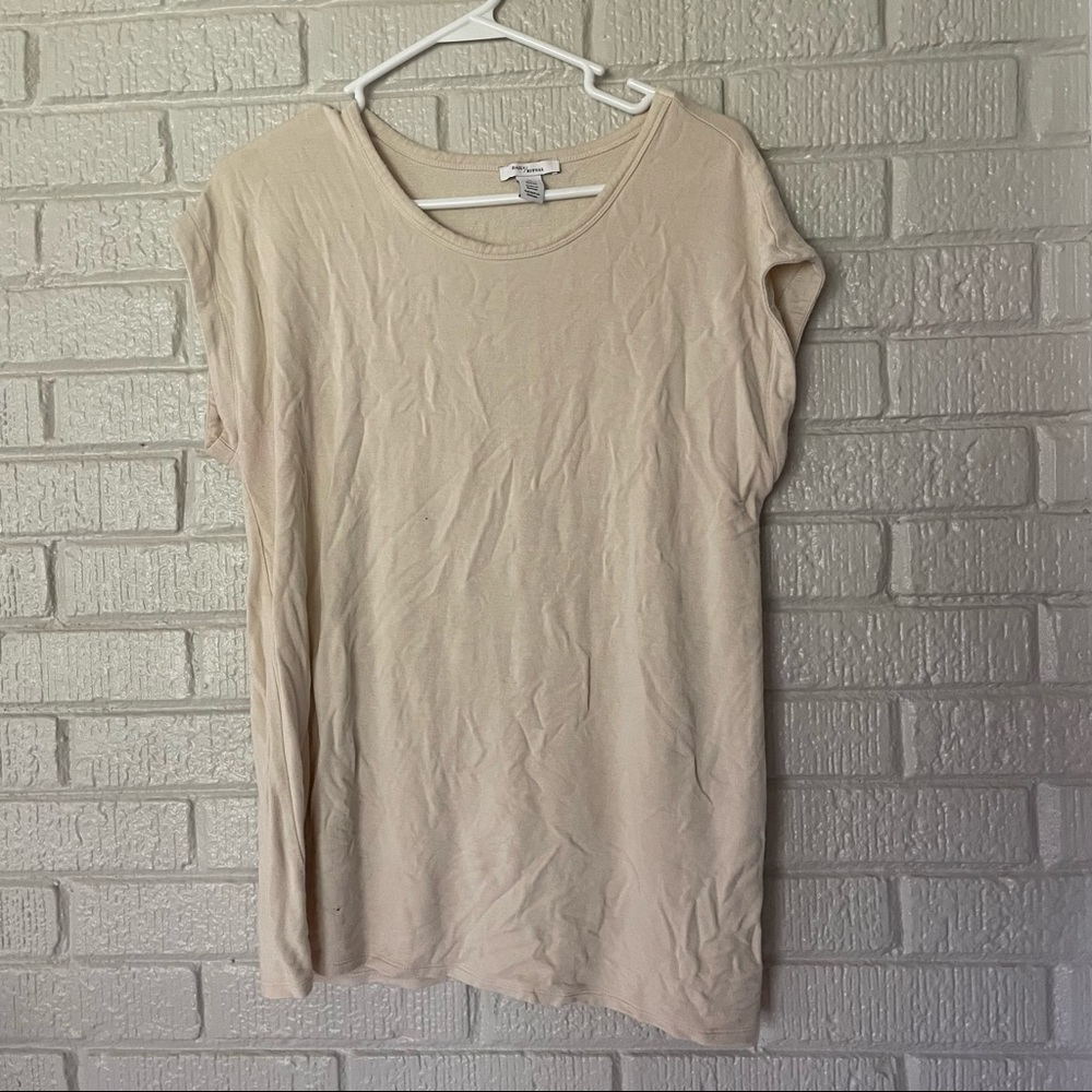 COPY - Daily Ritual L knit top pale yellow/beige stretch top